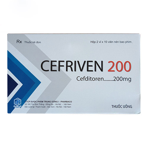 Cefriven Cefditoren 200mg TW1 Pharbaco (H/20v) Date 05/2027