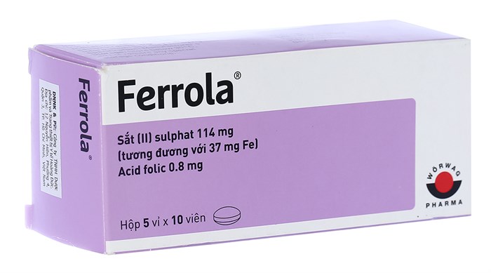 Ferrola Sắt Acid Folic Đức (H/50v) Date 05/2026
