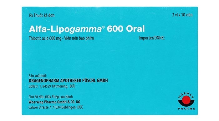 Alfa Lipogamma 600 oral thioctic acid 600mg Đức (H/30v) Date 01/2027