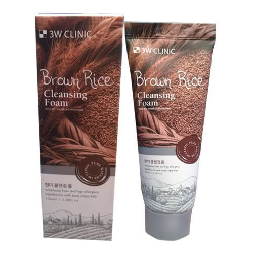 Brown rice cleansing foam sữa rửa mặt lúa mạch 3W Clinic (Lọ/100ml) Date 09/2027