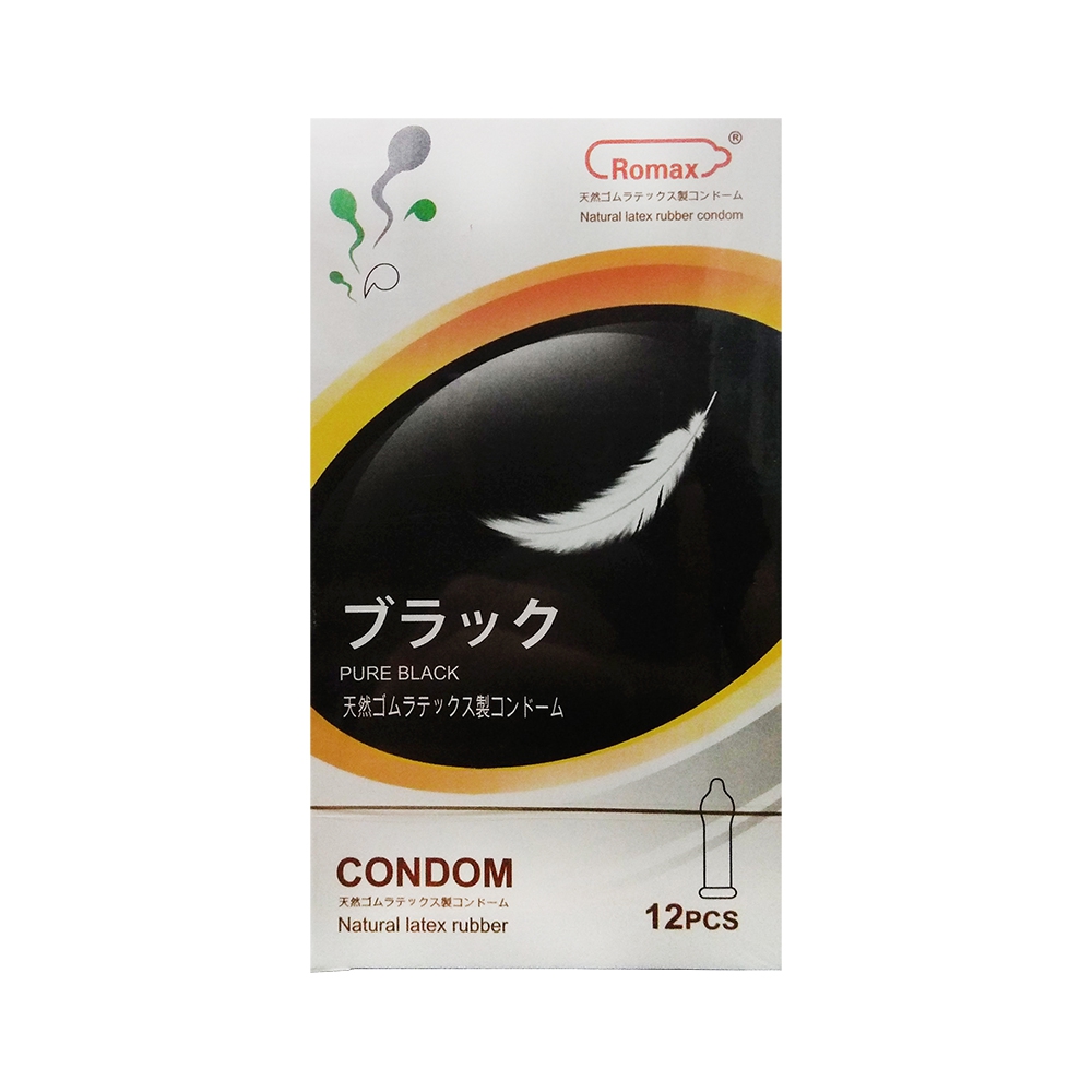 Bao cao su Romax Pure Black Nhật Bản (H/12cái)