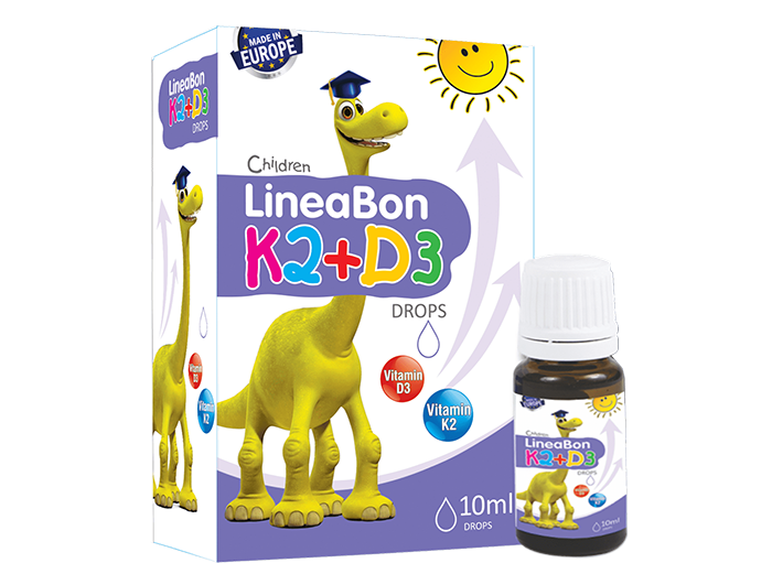 Lineabon K2 + D3 Nhỏ Giọt hỗ trợ tăng chiều cao cho bé Slovenia (Lọ/10ml) Date 05/2027