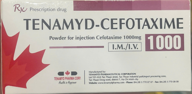 Tenamyd Cefotaxime 1000 thuốc bột pha tiêm (H/10lọ)