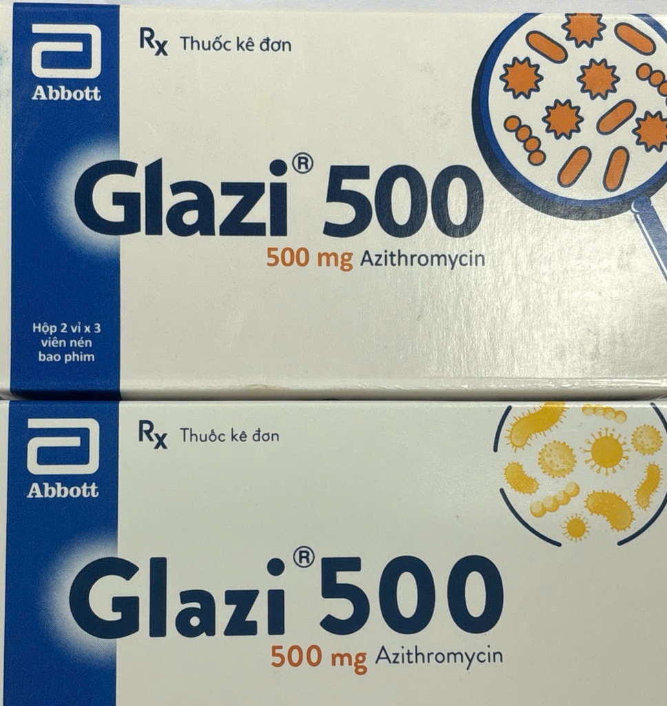 Glazi 500 Azithromycin 500mg Abbott (H/2vỉ/3viên)