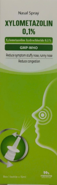 Xylometazolin 0,1% xịt mũi Meracine (Lọ/ 15ml)