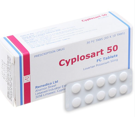 Cyplosart Losartan Potassium 50mg Remedica (H/30v)