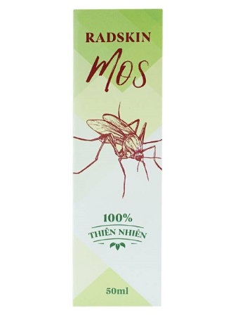 Xịt xua muỗi Radskin Mos 100% thiên nhiên (Lọ/50ml) Date 06/2026