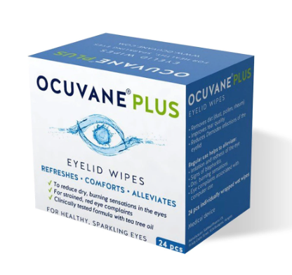 Gạc lau mi mắt Ocuvane Plus Eyelid wipes (H/24gói)