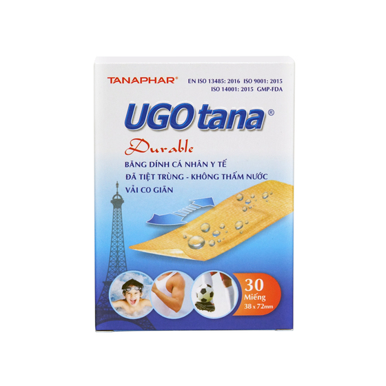 Băng dính cá nhân không thấm nước 38x72mm Ugo Tana Durable (H/30m)