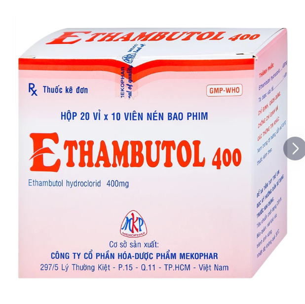 Ethambutol Hydroclorid 400mg Mekopha (H/200v)