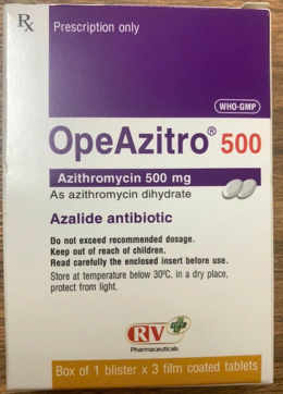 OpeAzitro Azithromycin 500mg OPV (H/3v) Date 02/2027