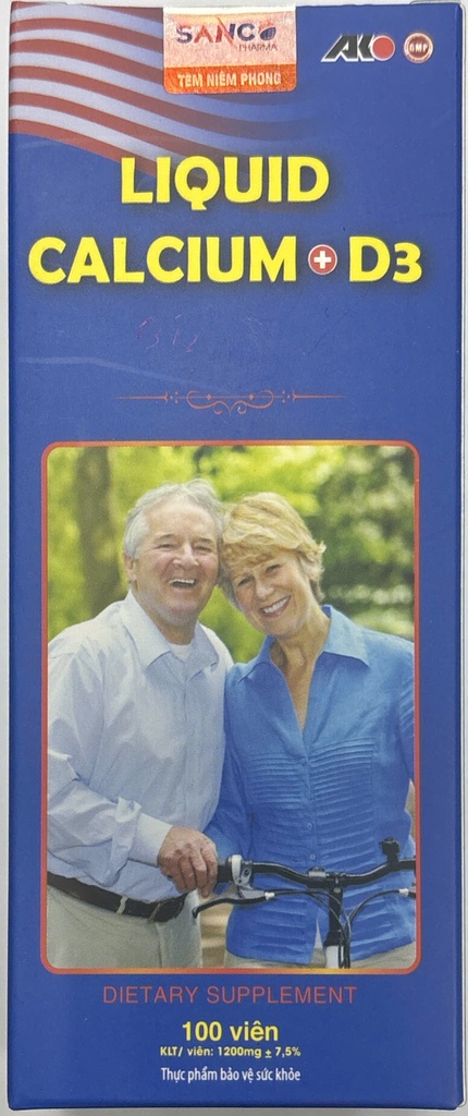 LIQUID CALCIUM + D3 Akopha (Lọ/100v) màu xanh dương