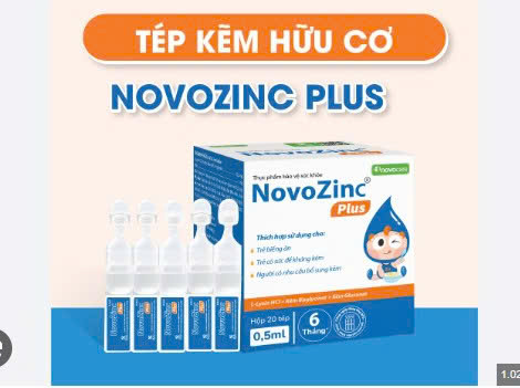 NovoZinc Plus Tép kẽm hữu cơ Novocare (H/20o/0.5ml)