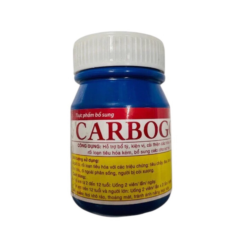Than hoạt tính Carbogo Tâm Tiến (Lọ/100v)