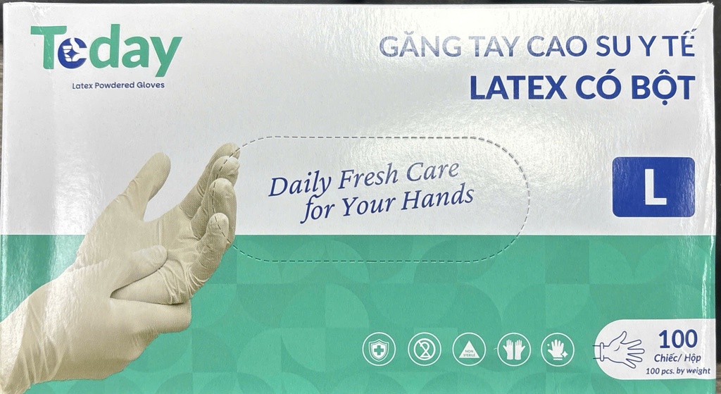 Găng tay y tế Latex có bột size L Today (H/100c)