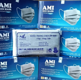 Khẩu trang 4 lớp xám Ami Eco Mask Nhất Linh (H/50c) 