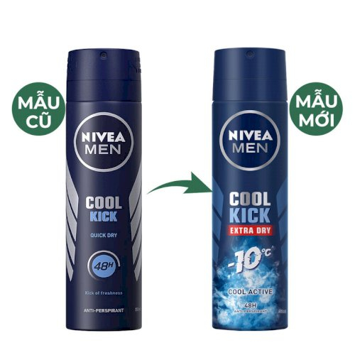 Xịt ngăn mùi Nivea Men mát lạnh Cool Kick Thái Lan (Chai/150ml)