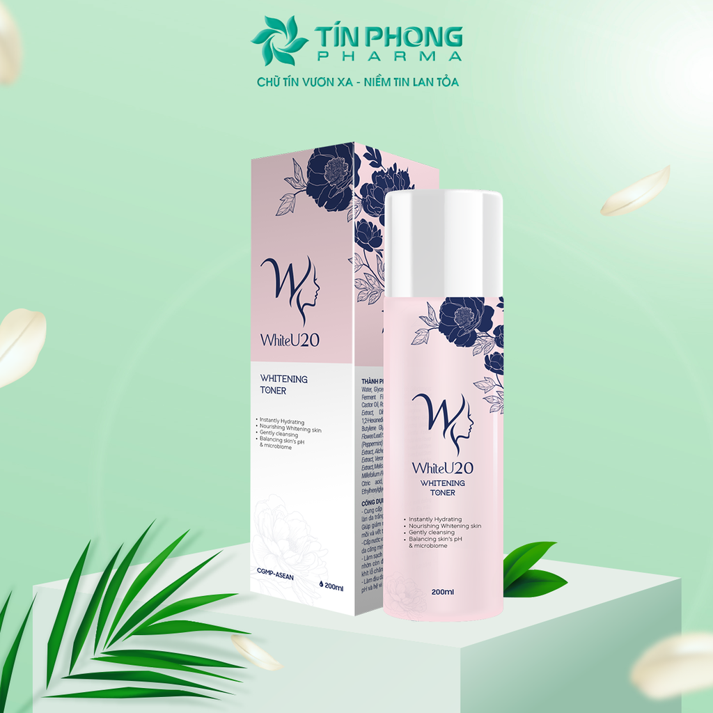 Nước Hoa Hồng WhiteU20 Whitening Toner Meracine (Chai/200ml) date 09/2027