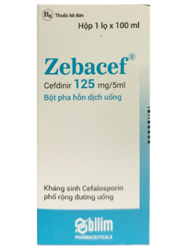Zebacef Cefdinir 125mg/5ml Bilim Thổ Nhĩ Kỳ (Lọ/100ml) Date 05/2027