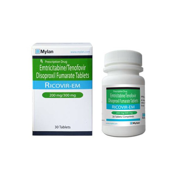 Ricovir Em 200mg/300mg Mylan Ấn Độ (Lọ/30v)