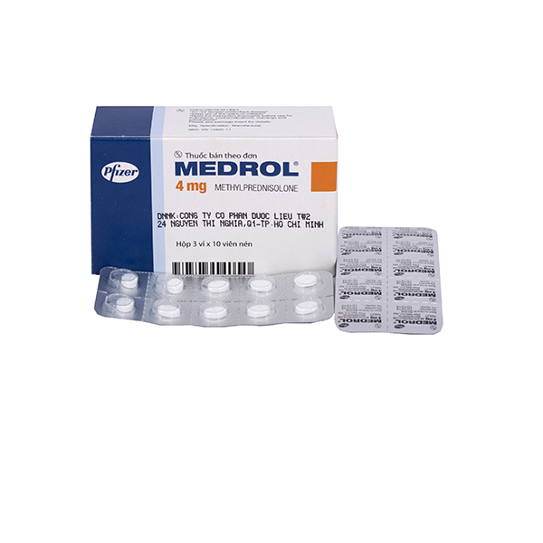 Medrol 4mg Methyl Prednisolone Pfizer (H/30v) date 11/2026