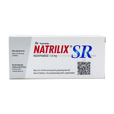 Natrilix SR Indapamide 1.5mg Pháp (H/30v) Date 05/2027