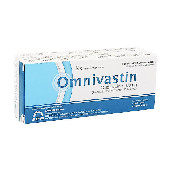 Omnivastin quetapin 100mg SPM (H/50v) Date 12/2027