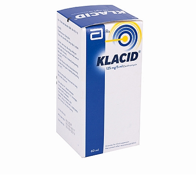 Klacid clarithromycin 125mg/5ml Abbott (Lọ/60ml) Date 12/2027