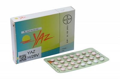 Yaz Drospirenone Ethinylestradiol tránh thai Bayer (H/28v) Date 02/2027