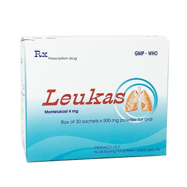 Leukas Montelukast 4mg Thanh Hóa (H/30gói) Date 07/2027