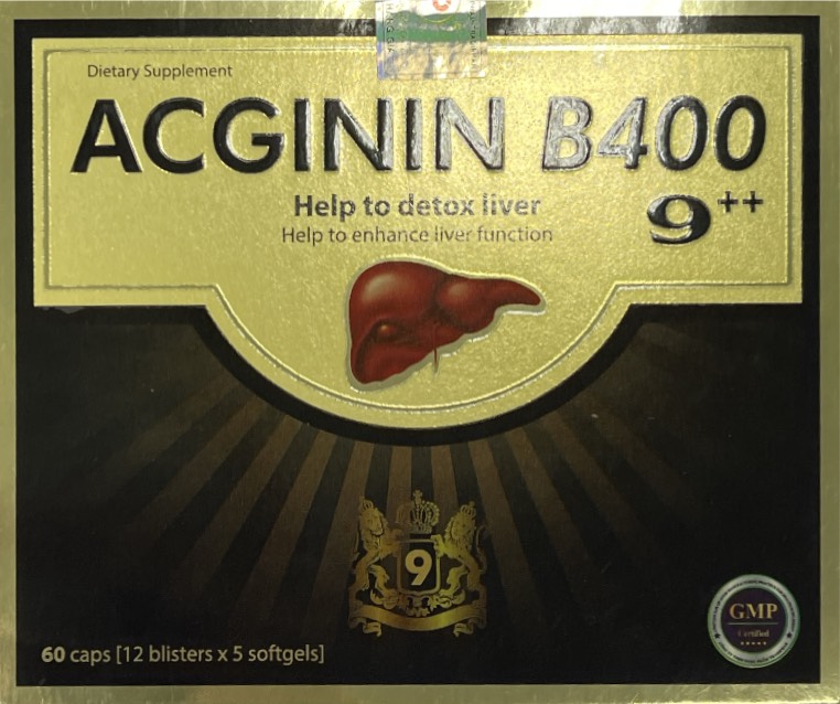 Acginin Giúp giải độc gan B400 9++ Việt Pháp  (H/60v)