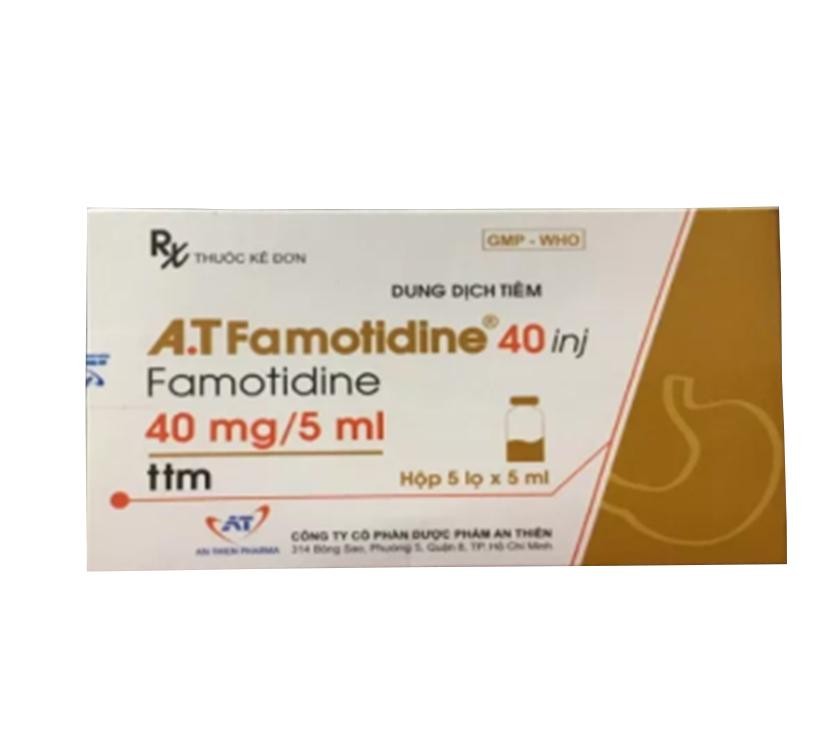 A.T Famotidine 40mg/ml tiêm An Thiên (H/5 lọ/5ml) Date 12/2026