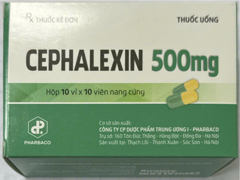 Cephalexin 500mg Pharbaco TW1 (H/10vỉ/10v)