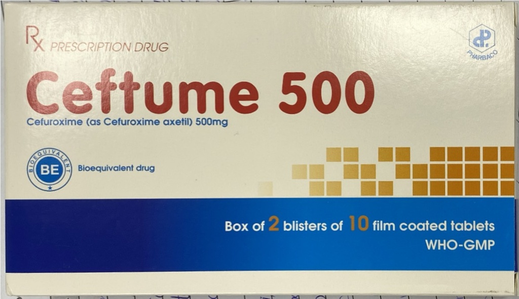 Ceftume Cefuroxim 500mg TW1 Pharbaco (H/20v) date 10/2027