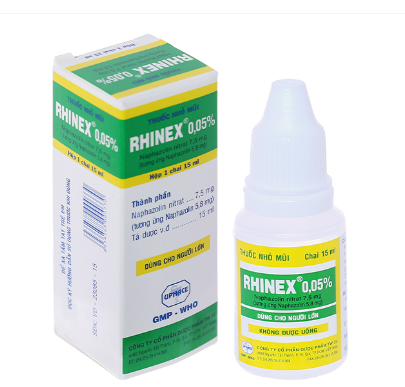 Rhinex 0.05% Naphazolin 5.8mg Nhỏ Mũi TW25 ( Lọ/15ml) Date 10/2027