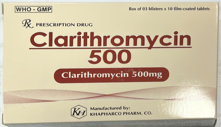 Clarithromycin 500mg Khánh Hoà (H/30v)