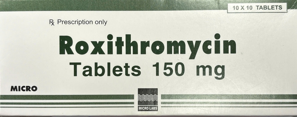 Roxithromycin 150mg Micro Ấn Độ (H/100v) 