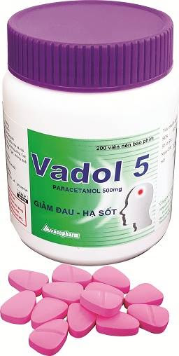 Vadol 5 Paracetamol 500mg Vacopharm (Lọ/200v) Date 03/2026