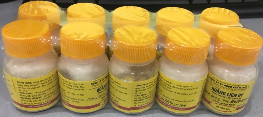 Hoàng Liên Đại Y 75mg (cọc/10lọ/80v) (berberin đại y)