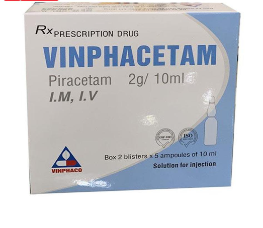 [T07481] Vinphacetam Piracetam 2g/10ml tiêm Vĩnh Phúc (H/10o/10ml)