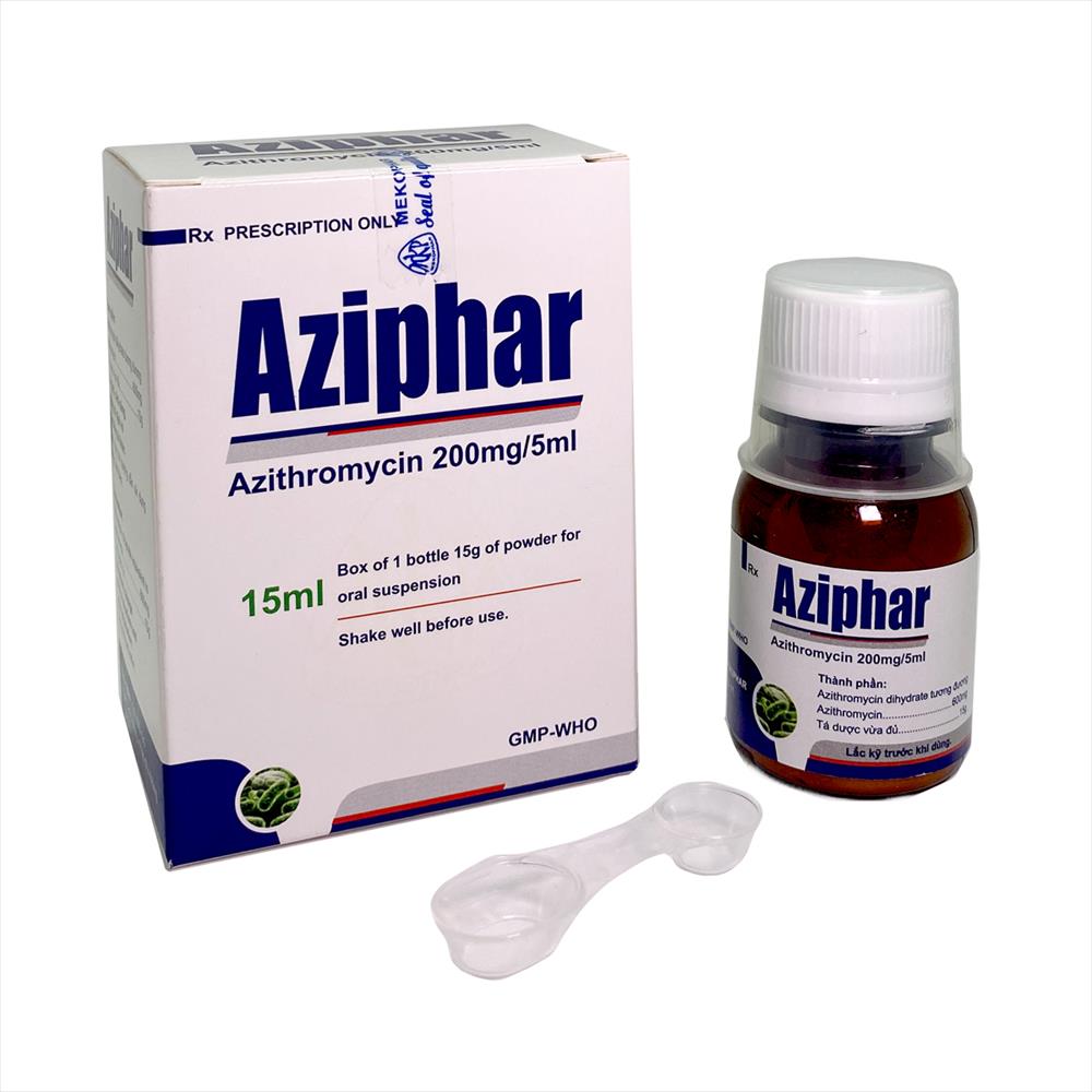 [T07887] Aziphar Azithromycin 200mg/5ml Mekophar (Lọ/15ml) date 07/2026