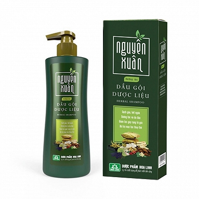 [T11002] Dầu Gội Dược Liệu Nguyên Xuân (Xanh lá)  Hoa Linh (Chai/450ml) chai to