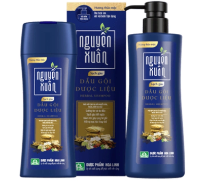 [T11486] Dầu gội nguyên xuân hương thảo mộc có vòi Hoa Linh (xanh than) (Chai/450ml) chai to