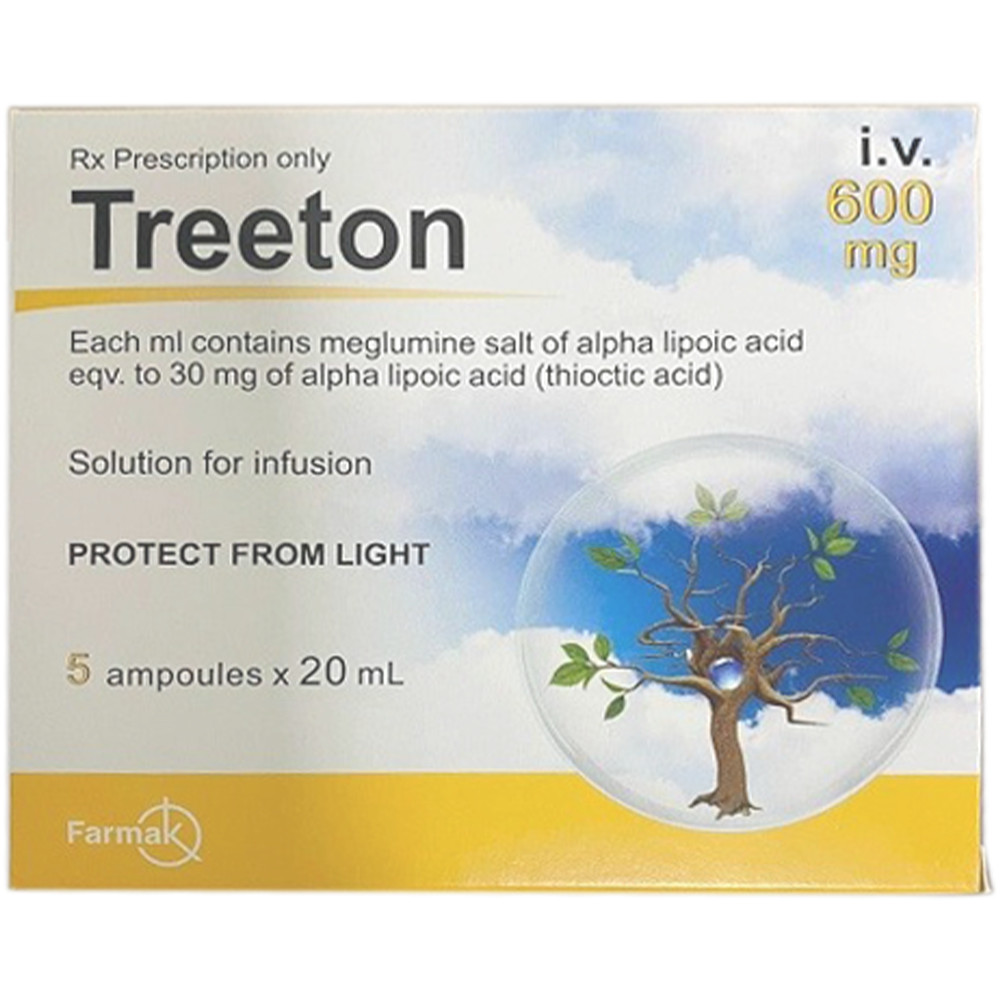 [T12427] Treeton Acid alpha lipoic 600mg/20ml tiêm Farmak ( H/5o/20ml ) Hộp nguyên Date 06/2025