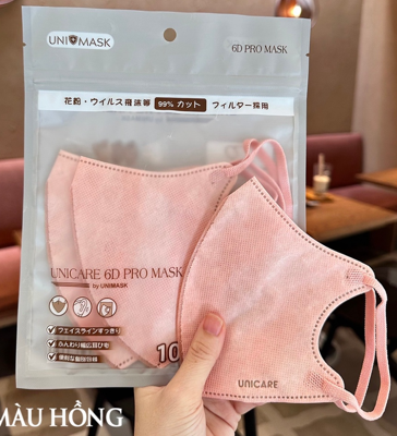 [T14056] Khẩu trang Unicare 6D Pro (H/5Túi/10c) - Hồng