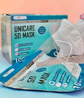[T14253] Khẩu trang Unicare 5D Đen (Hộp/100c)