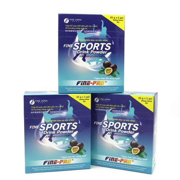 [T00330] Fine Sports Drink Powder hương Chanh dây Tường Nguyên (H/5gói x 25g) Date 06/2027