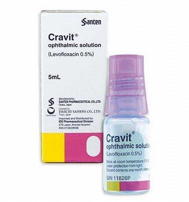 [T00703] Cravit Levofloxacin 0.5% nhỏ mắt Santen (Lọ/5ml) DATE 10/2027