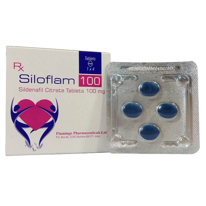 [T01154] Siloflam Sildenafil 100mg Flamingo Ấn Độ (H/4v) Date 12/2026