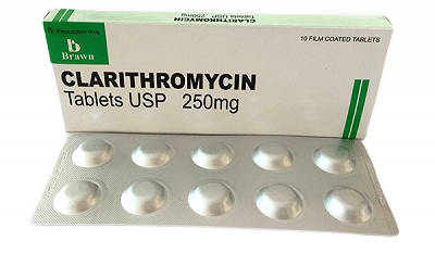 [T01599] Clarithromycin 250mg Brawn (H/10v) Date 07/2025